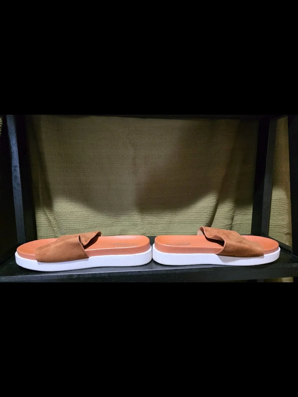 Women's Suede Slide Sandals in Brown